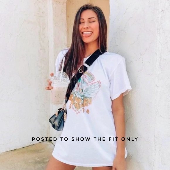 Van Halen Tour Of The World 1984 Vintage Print Oversized Black Band T-Shirt - Picture 6 of 6